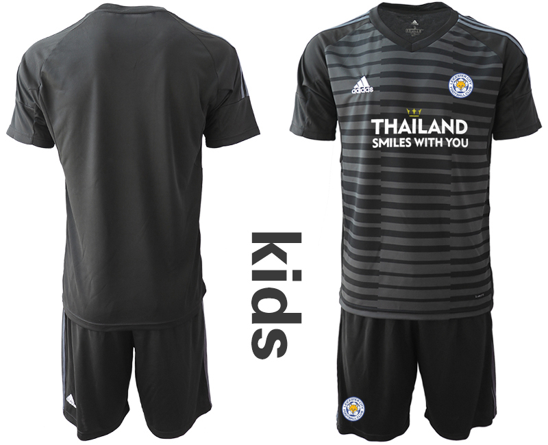 Youth 2020-2021 club Leicester City black goalkeeper blank Soccer Jerseys